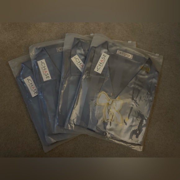 Women’s Blue Silk Striped Pyjamas - Picture 4 of 5